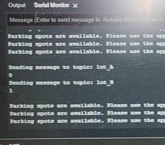 Sample output from serial monitor